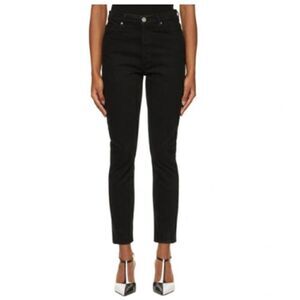 Goldsign Black Kelvin button fly highrise slim ankle jeans Brand New!